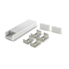 ALPHA ELETTRONICA - Profilo in alluminio verniciato bianco con copertura in PC opaca piana - 2m - Accessori inclusi