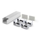 ALPHA ELETTRONICA - Profilo in alluminio anodizzato argento con copertura in PC trasparente piana - 2m - Accessori inclusi