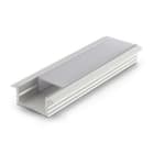ALPHA ELETTRONICA - Profilo in alluminio anodizzato argento da incasso con copertura in PC opaca piana - 2m