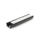 ALPHA ELETTRONICA - Profilo in alluminio verniciato nero da incasso con copertura in PC opaca piana - 2m
