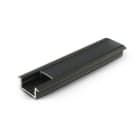 ALPHA ELETTRONICA - Profilo in alluminio verniciato nero da incasso con copertura in PMMA nera piana - 2m