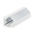 ALPHA ELETTRONICA - Profilo in alluminio verniciato bianco ad angolo con copertura in PMMA opaca piana - 2m