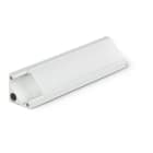 ALPHA ELETTRONICA - Profilo in alluminio anodizzato argento ad angolo con copertura in PC opaca piana - 3m