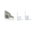 ALPHA ELETTRONICA - Profilo in alluminio anodizzato argento da incasso con copertura in PC opaca piana - 2m - Accessori inclusi