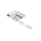 ALPHA ELETTRONICA - Profilo in alluminio anodizzato argento da incasso con copertura in PC opaca piana - 2m - Accessori inclusi