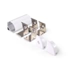 ALPHA ELETTRONICA - Profilo in alluminio anodizzato argento ad angolo con copertura in PC opaca tonda - 2m - Accessori inclusi