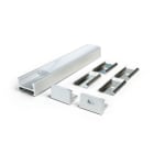 ALPHA ELETTRONICA - Profilo in alluminio anodizzato argento con copertura in PC opaca piana - 2m - Accessori inclusi