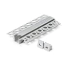 ALPHA ELETTRONICA - Profilo in alluminio anodizzato argento per cartongesso con copertura in PC opaca piana - 3m - Accessori inclusi