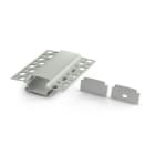 ALPHA ELETTRONICA - Profilo in alluminio anodizzato argento per cartongesso con copertura in PC opaca piana - 3m - Accessori inclusi