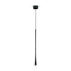ALPHA ELETTRONICA - Lampada a sospensione tubolare - 6W - Nera - Serie Flik