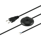 ALPHA ELETTRONICA - Cavo rete 2x0,75 con interruttore a pedale, cavo nero