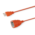 ALPHA ELETTRONICA - Prolunga da spina 3 poli Italia a presa tedesca - 10m - cavo arancione