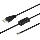 ALPHA ELETTRONICA - Cavo rete 3x0,75 con interruttore volante, Cavo nero