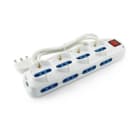 ALPHA ELETTRONICA - Multipresa con 4 prese Universali Italia P40 e 8 Italia bipasso - Interruttore - Cavo 1,5m - Spina 16A a 90° - Bianca