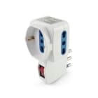 ALPHA ELETTRONICA - Adattatore con 2 prese bipasso e 1 presa Universale Italia P40 con spina 16A