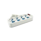ALPHA ELETTRONICA - Multipresa con 4 prese Universali Italia P40 - Spina 16A a 90° - Con interruttore e protezione sovraccarico - Bianca