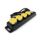 ALPHA ELETTRONICA - Multipresa con 4 prese tedesche - Interruttore - Cavo 1,5m - Spina tedesca - Nera - IP44