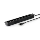 ALPHA ELETTRONICA - Multipresa con 8 prese Universali Italia P40 - Cavo 1,5m - Spina 16A - Nera - Per rack 19" - 1,5U
