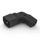 ALPHA ELETTRONICA - Adattatore di alimentazione IEC320 ad angolo laterale C13 femmina a C14 maschio