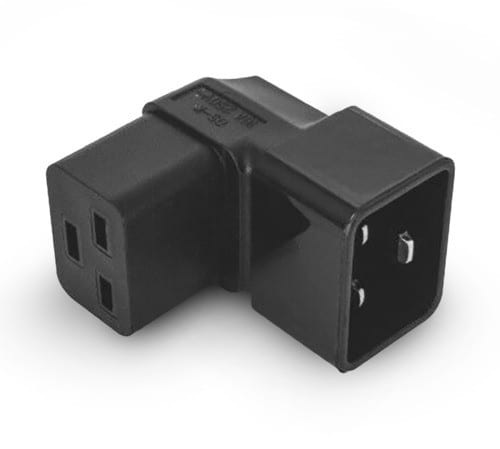 ALPHA ELETTRONICA - Adattatore di alimentazione IEC320 ad angolo retto C19 femmina a C20 maschio