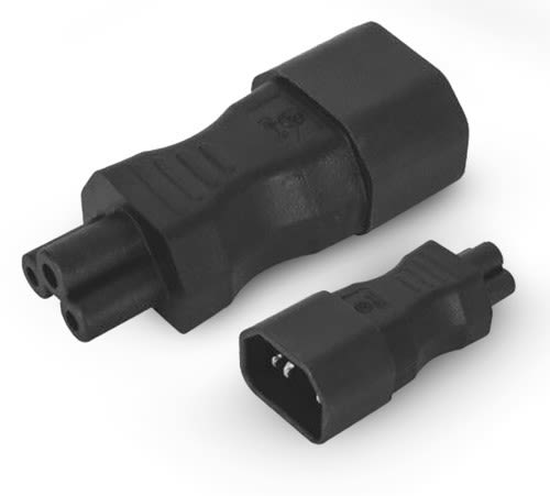 ALPHA ELETTRONICA - Adattatore di alimentazione IEC320 diritto C5 femmina a C14 maschio