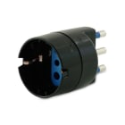 ALPHA ELETTRONICA - Adattatore da spina 3 poli 16 A a presa tedesca - Nero