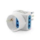 ALPHA ELETTRONICA - Adattatore da spina 3 poli Italia 10A a 2 prese 3 poli Italia 10A e 1 presa tedesca