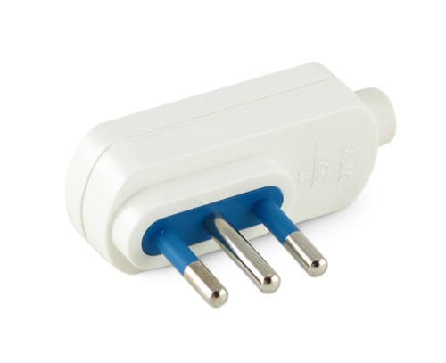 ALPHA ELETTRONICA - Spina piatta 90° 10 A 2 poli + terra