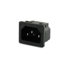 ALPHA ELETTRONICA - Spina di alimentazione AC da pannello ad innesto - C14 3 poli faston 4,8mm