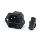 ALPHA ELETTRONICA - Spina di alimentazione AC da pannello con fissaggio a vite - C14 - Con portafusibile