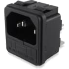 ALPHA ELETTRONICA - Spina di alimentazione AC da pannello ad innesto - C14 - Con portafusibile