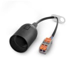 ALPHA ELETTRONICA - Portalampada E27 con cavo 20cm e morsettiera rapida - nero