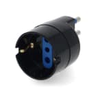 ALPHA ELETTRONICA - Adattatore da spina 3 poli 16 A a presa tedesca - Nero