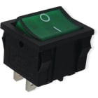 ALPHA ELETTRONICA - Interruttore luminoso - Verde - 2P - DPST - ON/OFF - 6A@250V - 4 term. faston 4,8