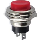 ALPHA ELETTRONICA - Pulsante - Rosso - 1P - SPST - OFF/(ON) - N.A. - 2A@250Vac - 2 term. a saldare