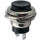 ALPHA ELETTRONICA - Pulsante - Nero - 1P - SPST - OFF/(ON) - N.A. - 2A@250Vac - 2 term. a saldare