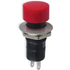 ALPHA ELETTRONICA - Pulsante - Rosso - 1P - SPST - OFF/(ON) - N.A. - 1A@250Vac - 2 term. a saldare