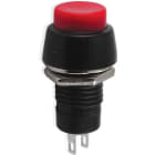 ALPHA ELETTRONICA - Pulsante - Rosso - 1P - SPST - OFF/(ON) - N.A. - 1A@250Vac - 2 term. a saldare