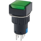 ALPHA ELETTRONICA - Pulsante - Verde - 2P - DPDT - (ON)/ON - 3A@250Vac - 6 term. a saldare