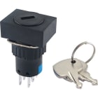 ALPHA ELETTRONICA - Deviatore a chiave Rettangolare 2P - ø16mm - 3A 250V - on/on - Terminali a saldare