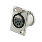 ALPHA ELETTRONICA - Presa XLR da pannello con fermo di bloccaggio - 6 poli - Nero