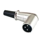 ALPHA ELETTRONICA - Spina XLR a 90° con manicotto serracavo in gomma - 3 poli