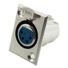 ALPHA ELETTRONICA - Presa XLR da pannello con fermo di bloccaggio - 4 poli - Grigio