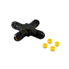 ALPHA ELETTRONICA - Connettore/giuntacavo a 4 vie "X" 3Poli 24A 450V con clip - IP68
