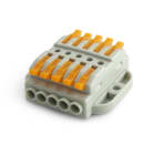 ALPHA ELETTRONICA - Connettore rapido serrafilo - cinque poli passanti - 10 morsetti - con base di fissaggio