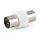 ALPHA ELETTRONICA - Adattatore coassiale da presa Ø9,5mm a presa Ø9,5mm - Bianco