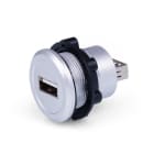 ALPHA ELETTRONICA - Presa passante da pannello USB - Presa USB A - Presa USB A - ø22mm - Argento
