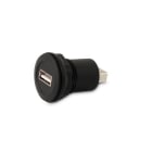 ALPHA ELETTRONICA - Presa passante da pannello USB - Presa USB A - Presa USB A - ø22mm - Nero