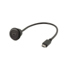 ALPHA ELETTRONICA - Presa passante da pannello USB C - da presa USB 3.1 Tipo C a spina USB 3.1 Tipo C - ø22mm - Nero - Cavetto 30cm