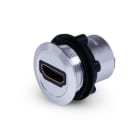 ALPHA ELETTRONICA - Presa passante da pannello HDMI - Presa HDMI - Presa HDMI - ø22mm - Metallo - Argento 64-579P